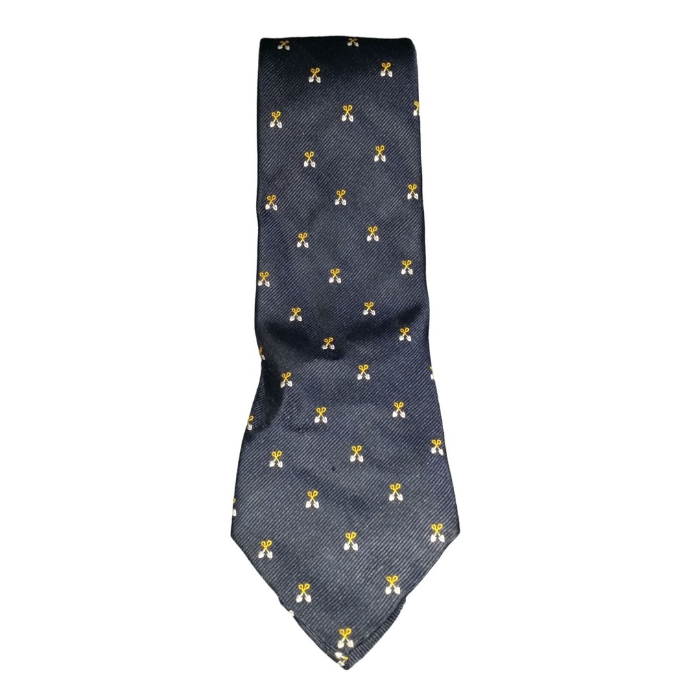 Brooks Brothers Makers Italian Silk Tie Blue Geometric Scissors Mens Formal Wear